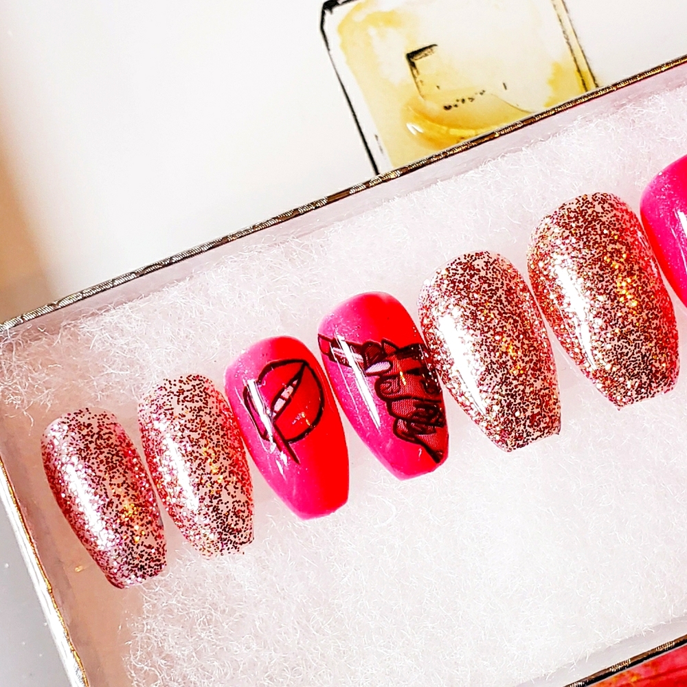 Pink Star reusable gel press on nails